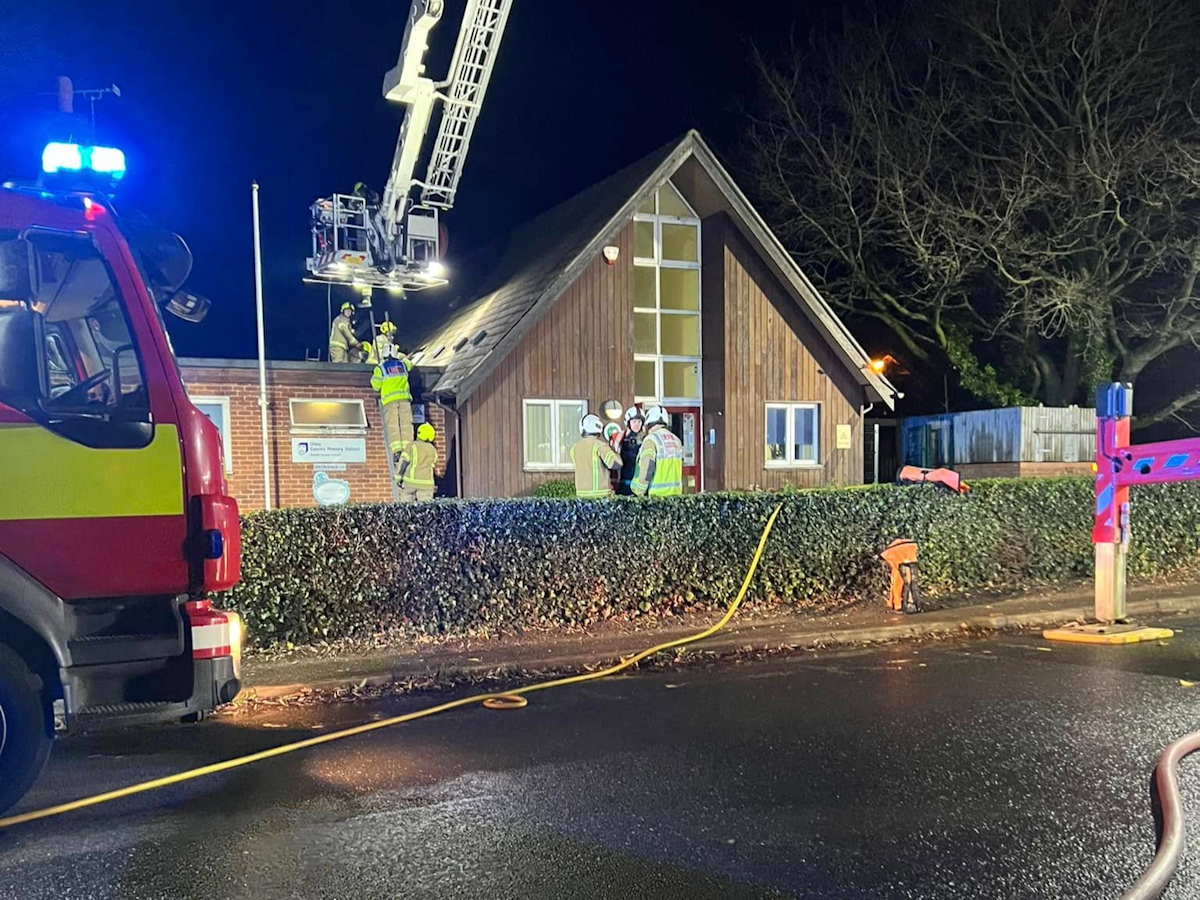 Fire crews tackle blaze at Otley Primary School